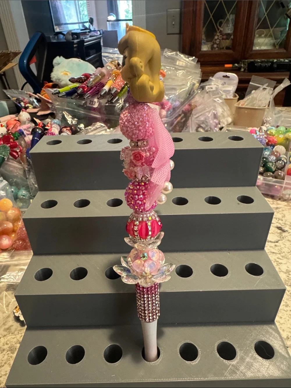 NWOT Disney Doorables Jeweled Princess Aurora Beaded Pen Handmade by Me
